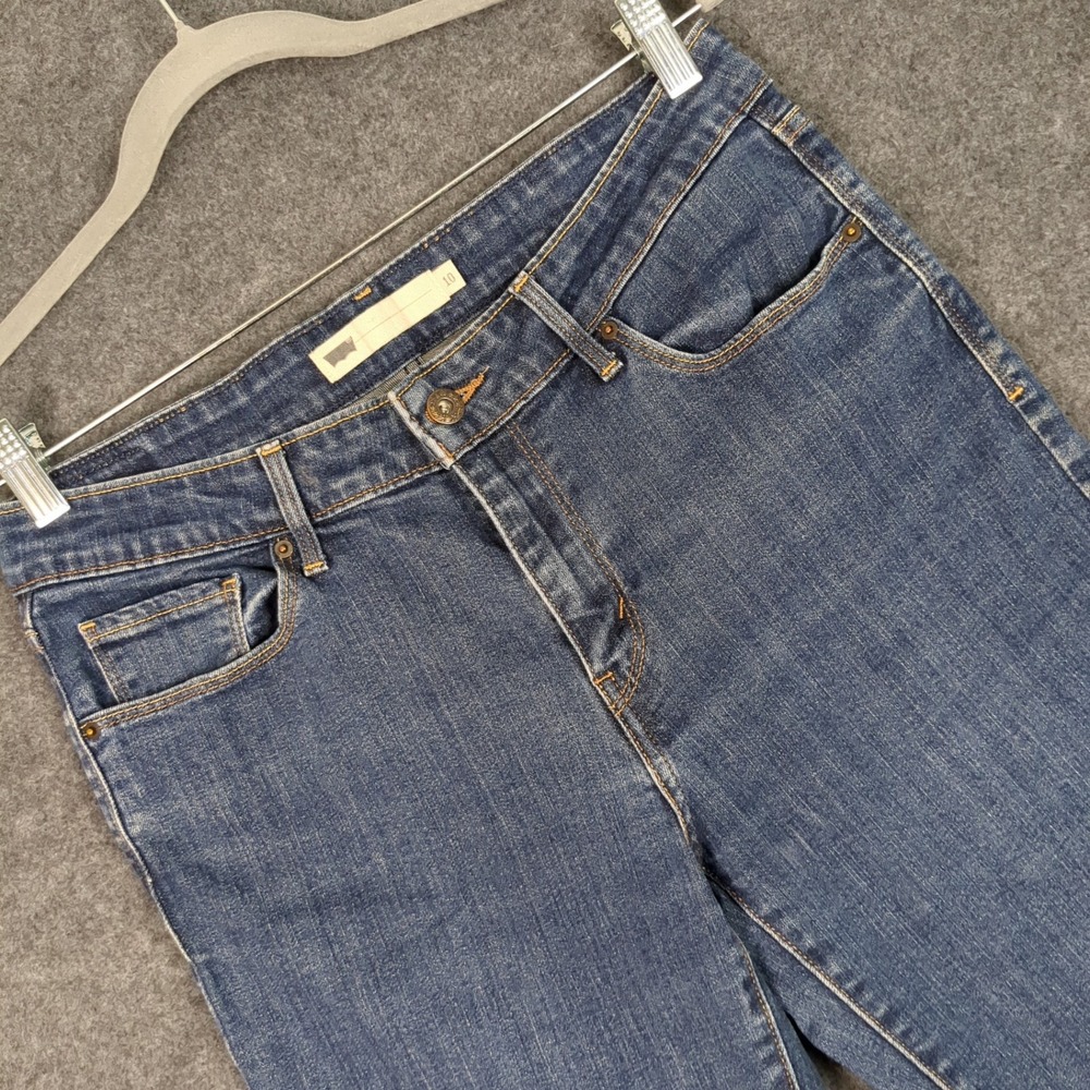 Levis 411 Slim Bermuda Denim Shorts Womens 10 W30 Medium Wash Blue‎ Capris